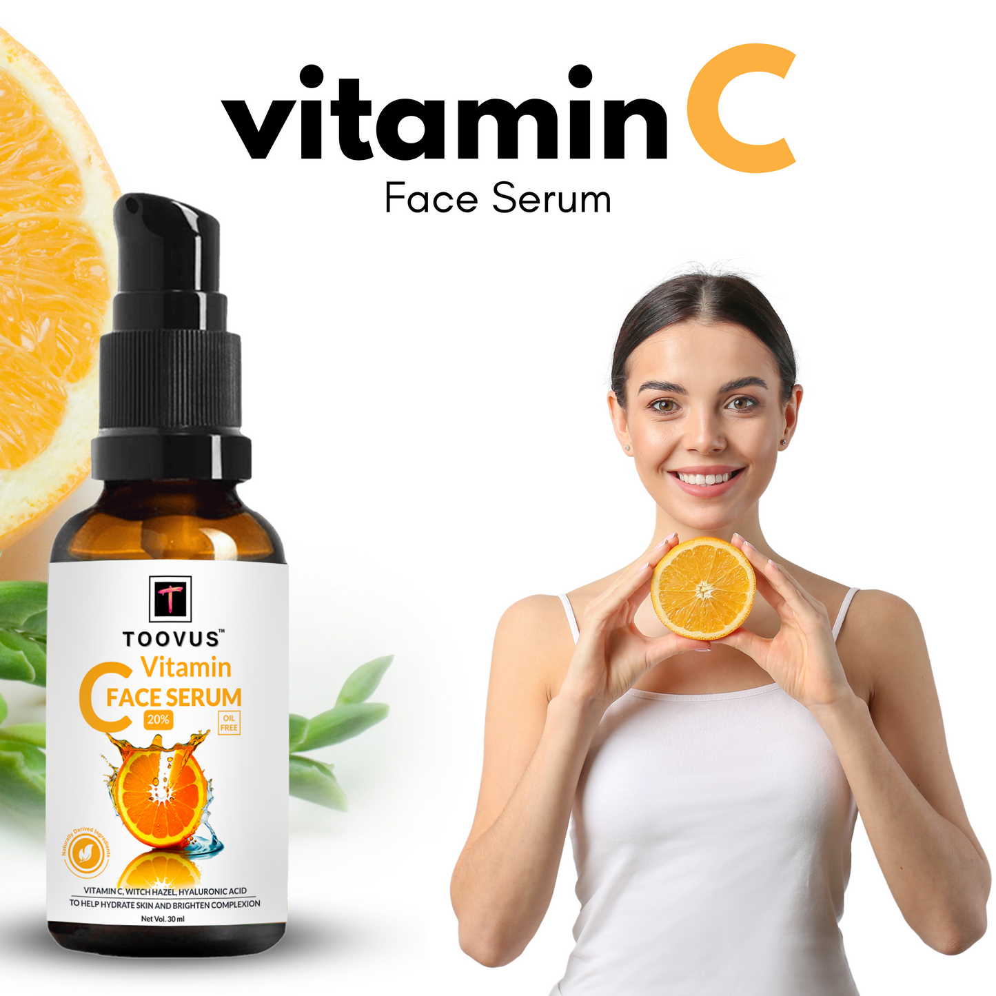 Toovus Vitamin C Face Serum with Mandarin for Glowing Skin