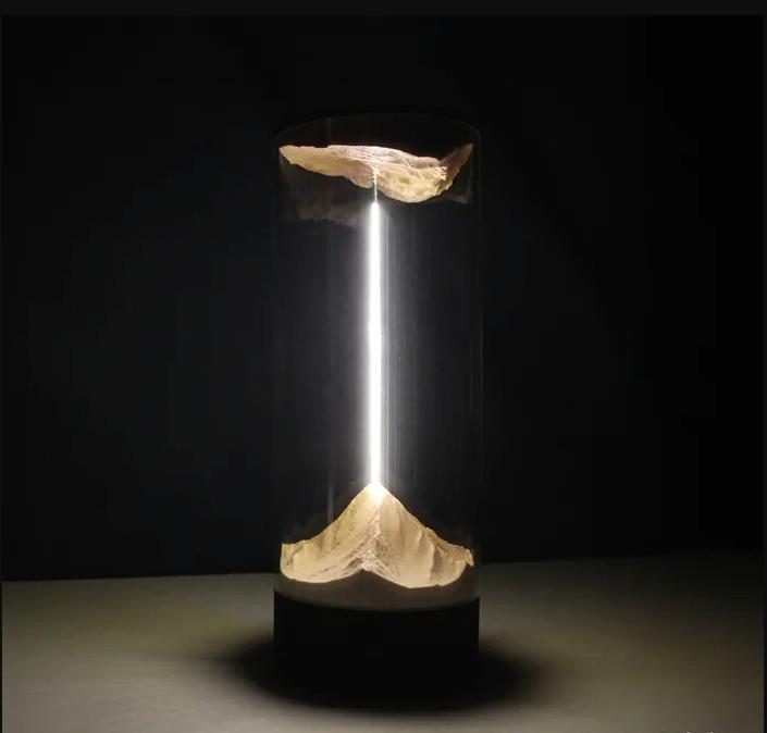 Modern Gravity Defying LED Sand Art Lamp – Mesmerizing Ambient Light for Home & Office Décor