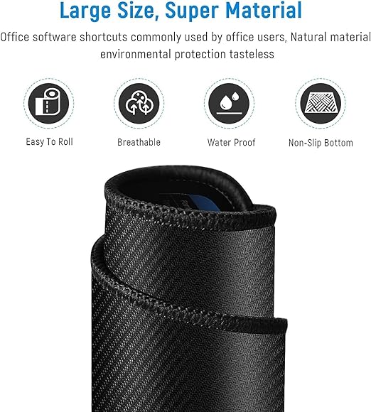 Extended Office Keyboard Shortcut Mouse Pad | Large Desk Mat