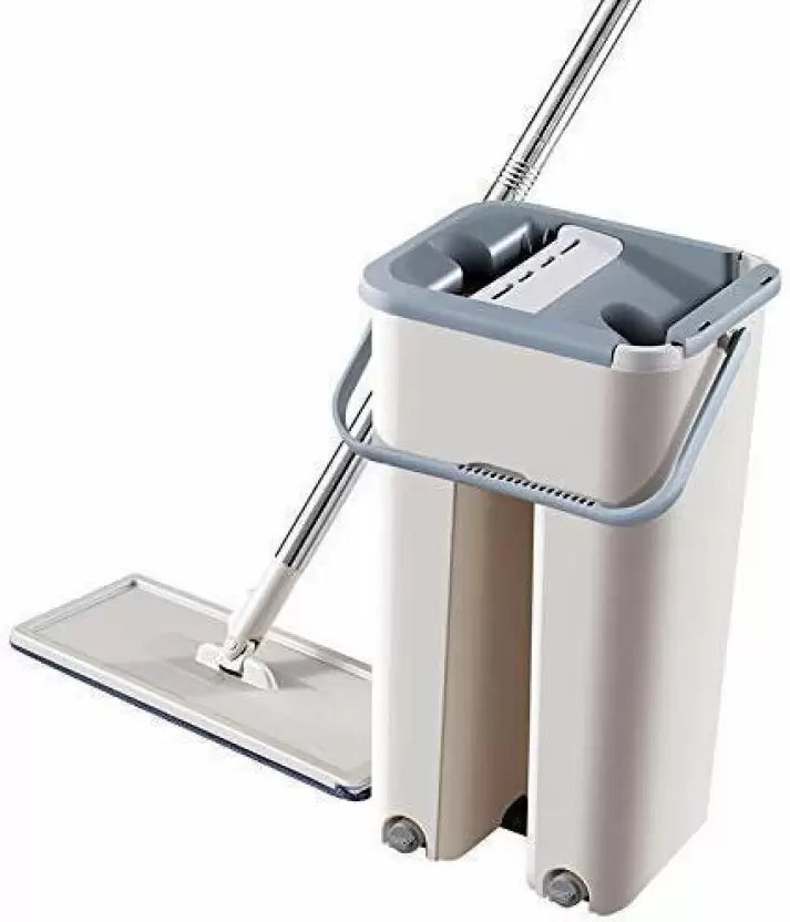 Self-Cleaning Flat Mop with Dual Chamber Bucket | Hands-Free Squeeze Mop