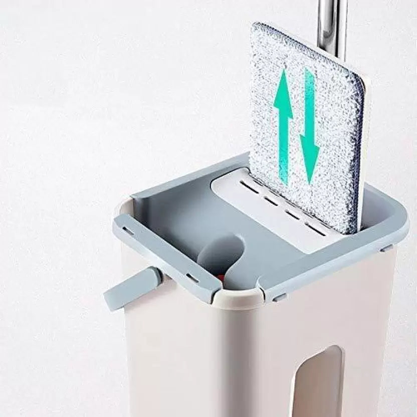 Self-Cleaning Flat Mop with Dual Chamber Bucket | Hands-Free Squeeze Mop