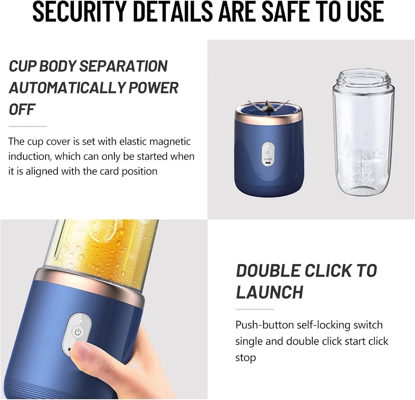 Portable Rechargeable Blender – USB Personal Smoothie Maker