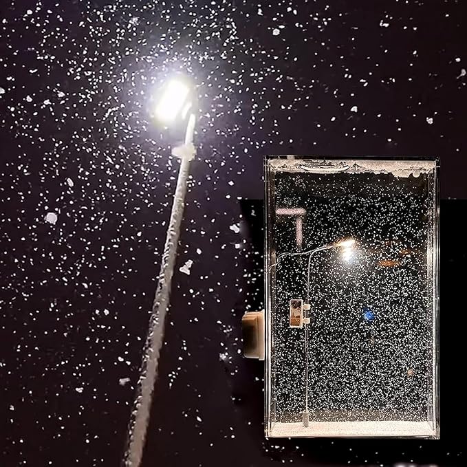 LED Snowfall Night Light – Miniature Street Lamp Snow Globe