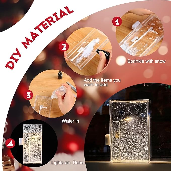 LED Snowfall Night Light – Miniature Street Lamp Snow Globe