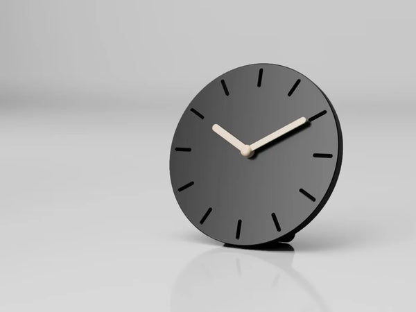 Matte Noir Minimal Desk Clock