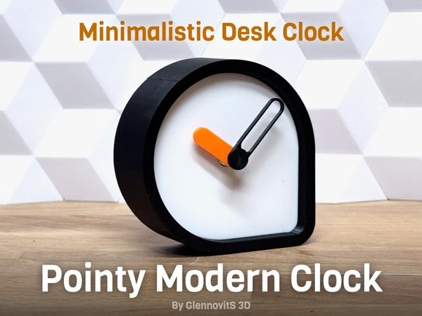 Pointy Modern Clock – Minimalistic Desk Timepiece by Glennovits 3D