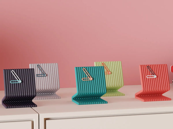 FlexiWave Modern Ribbed Desk Clock
