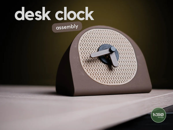 RetroGrid Minimalist Desk Clock – Espresso Beige