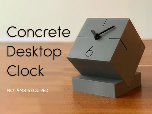 Minimal Concrete Desktop Clock