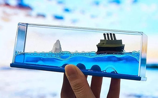 Titanic Floating Liquid Wave Paperweight