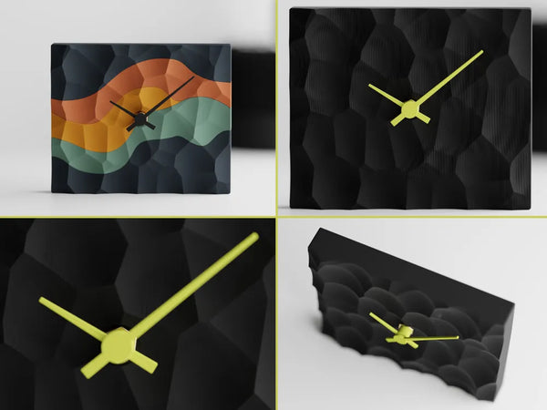 Faceted Geometry Wall Clock Series